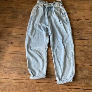 Zara high rise paper bag jeans